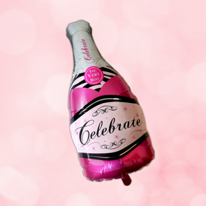 4L Fóliový balónek - růžové šampaňské 85 cm