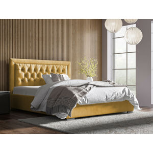 Eka Čalouněná postel Mona 140x200 cm Barva látky Trinity: (2318) Žlutá, Úložný prostor: Bez úložného prostoru