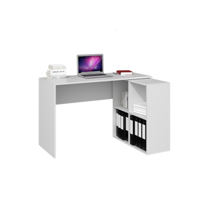 TPS Rohový psací stůl PLUS s policemi 120 cm - Bílý mat