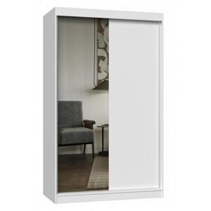TPS Šatní skříň IGA 120 cm se zrcadlem - Bílý mat