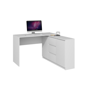 TPS Rohový psací stůl PLUS s komodou 120 cm 2D3S - Bílá mat
