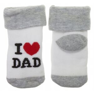 MR Kojenecké  ponožky - I love dad - vel. 80 - 86 - šedé s bílou