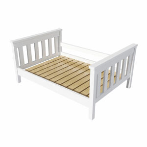 GRZ Dřevěný pelíšek (postel) pro psa FIFI 130x90 cm - masiv Borovice bílá