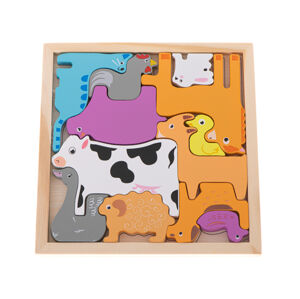 IK Dřevěné puzzle - farma zvířátek
