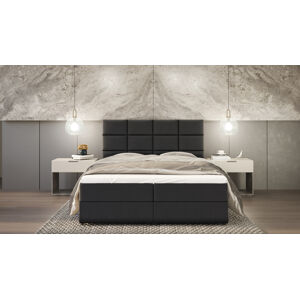 SFAB Kontinentální čalouněná postel MERCURY (160x200 cm) Barva látky: Černá (Riviera 100)