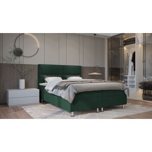 SFAB Kontinentální čalouněná postel ALBA (180x200 cm) Barva látky: Láhvově zelená (Monolith 37)