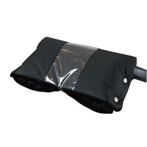 BBL Zimní rukávník na kočárek s voděodolným krytem na telefon - černá / černá