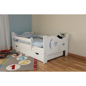 STA Postel Bohoušek 160 x 80 cm - barva Bílá + PUR matrace + rošt + šuplík pod postel