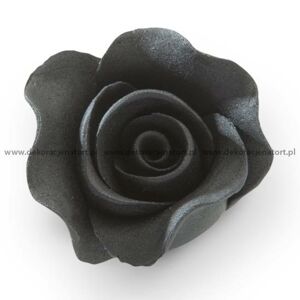 Cukrová dekorace Růže černé perleťové (16 ks)
