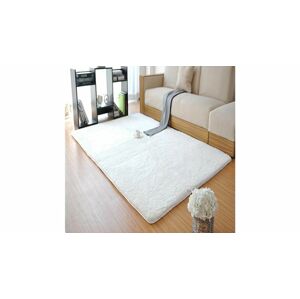 Bílý plyšový koberec s dlouhým vlasem Vauxhall, 100 x 300 cm