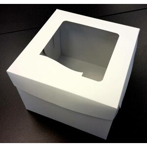 Dortová krabice bílá čtvercová s okénkem (25 x 25 x 25 cm)