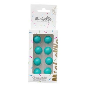 Michelle čokoládové koule modré perleťové malé (8 ks)