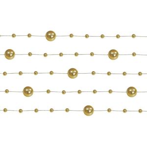 Perlová girlanda zlatá 130 cm (5 ks)