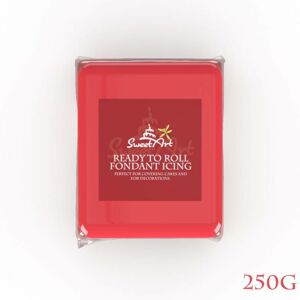 SweetArt potahovací a modelovací hmota vanilková Coral Red (250 g)