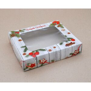 Vánoční krabice na cukroví s potiskem (18 x 15 x 3,7 cm)